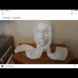 Hood with attached scarf